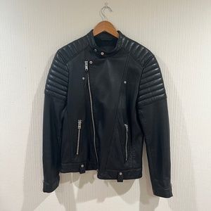 ALL SAINTS LEATHER BIKER JACKET FOR MEN SIZE SMALL
